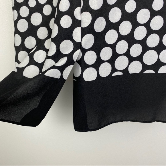 Milano Polka Dot Hi Low Top Women's Medium Black White Sleeveless Button Front - Picture 6 of 8
